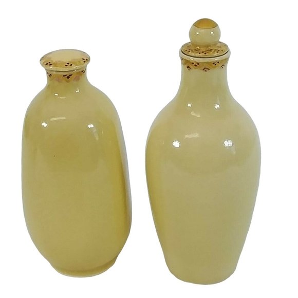 Jars Vases Lids 2 Different Shapes Florals Gold Gilding Hand Painted Hallmarked - Picture 4 of 12